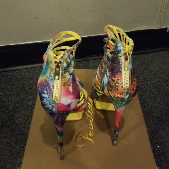 Multi Colored Platform Heels - Picture 4 of 7